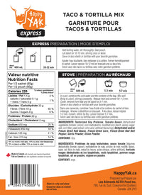 Happy Yak Vegetarian Taco and Tortilla Mix